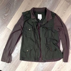 Full Tilt Military Style Coat Two Toned Brown Olive Green Size Large